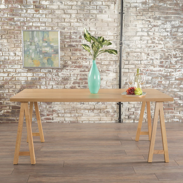 English Elm Christopher Knight Home® - DINING table solid wood and MDF farmhouse dining table 74.5" versatile large desk gaming surface farmhouse style durable design Oak 60386.00OAK