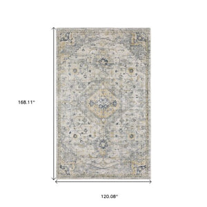 Homeroots 10' Gray Medallion Hand-tufted Runner Rug - Artistic Home Decor For Stylish Living Spaces 10' X 14' Wool Blend 576518