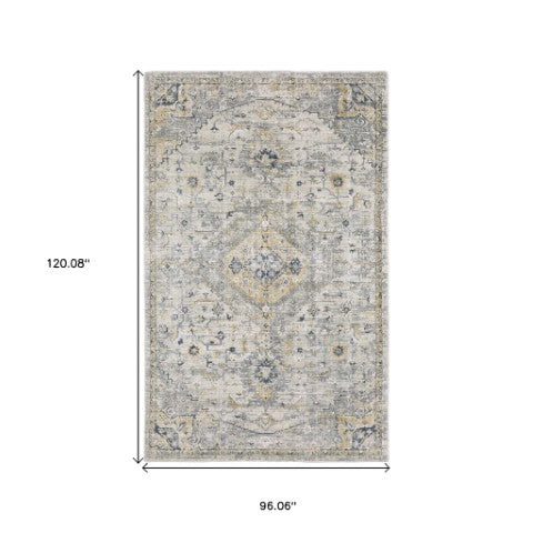 Homeroots 10' Gray Medallion Hand-tufted Runner Rug - Artistic Home Decor For Stylish Living Spaces 8' X 10' Wool Blend 576519