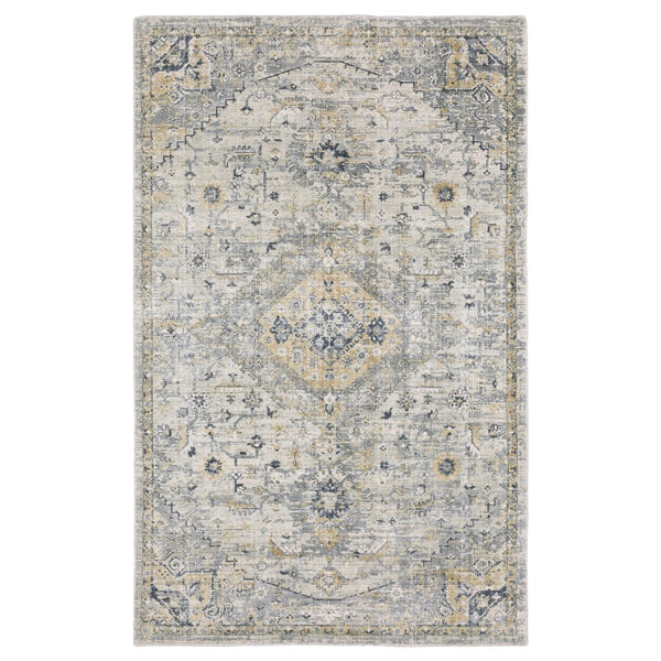 HomeRoots 10' Gray and Gold Medallion Hand-Tufted Runner Rug for Elegant Hallways and Entryways Comfort 8' X 10' 576519