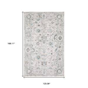 HomeRoots 10' Ivory and Teal Hand-Tufted Oriental Runner Rug - Artisan Crafted for Timeless Elegance and Comfort 10' X 14' 576521
