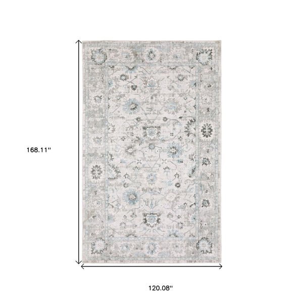 HomeRoots 10' Ivory and Teal Hand-Tufted Oriental Runner Rug - Artisan Crafted for Timeless Elegance and Comfort 10' X 14' 576521