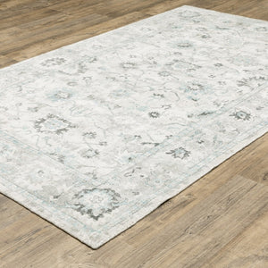 HomeRoots 10' Ivory and Teal Hand-Tufted Oriental Runner Rug - Artisan Crafted for Timeless Elegance and Comfort 9' X 12' 576523