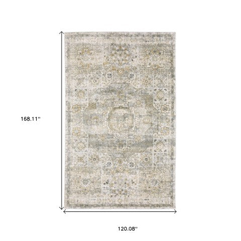 Homeroots 10' Gray Medallion Hand-tufted Runner Rug - Elegant Design To Enhance Your Home's Warmth And Style 10' X 14' Wool Blend 576524