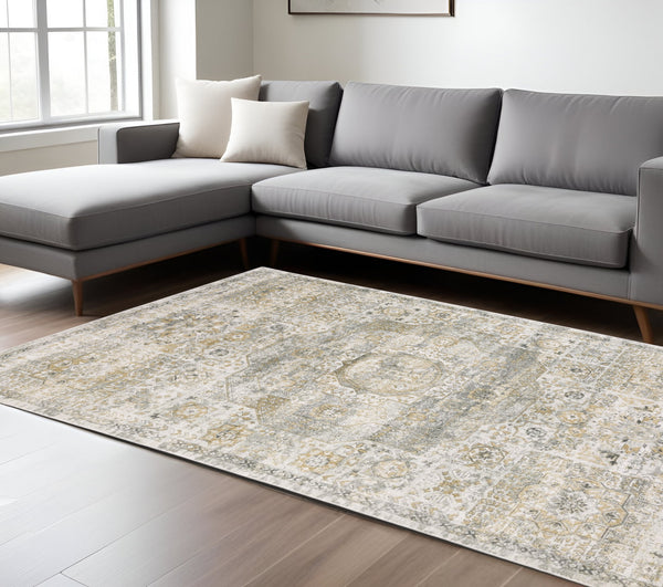 Homeroots 10' Gray Medallion Hand-tufted Runner Rug - Elegant Design To Enhance Your Home's Warmth And Style 10' X 14' Wool Blend 576524