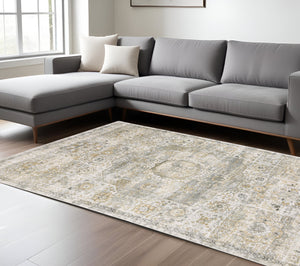 Homeroots 10' Gray Medallion Hand-tufted Runner Rug - Elegant Design To Enhance Your Home's Warmth And Style 9' X 12' Wool Blend 576526