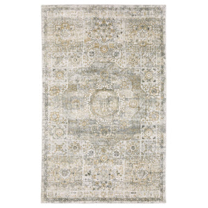 HomeRoots 10' Gray and Gold Medallion Hand-Tufted Runner Rug - Elegant Design for Hallways and Entrances 9' X 12' 576526