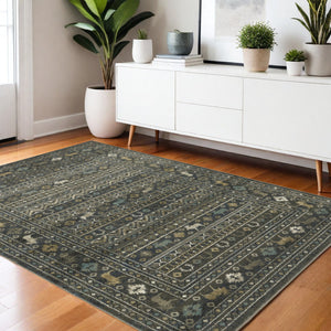 Homeroots 4' Blue Southwestern Area Rug - Stylish, Stain Resistant Design Perfect For Homes With Kids & Pets 4' X 6' Polypropylene 576530
