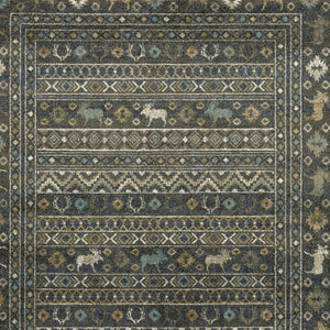 Homeroots 4' Blue Southwestern Area Rug - Stylish, Stain Resistant Design Perfect For Homes With Kids & Pets 4' X 6' Polypropylene 576530