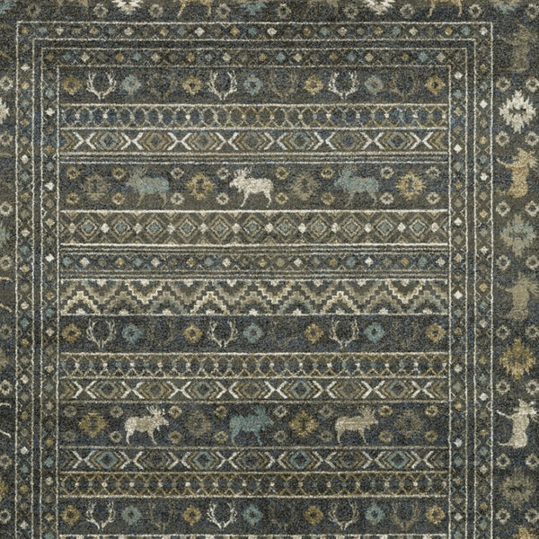 Homeroots 4' Blue Southwestern Area Rug - Stylish, Stain Resistant Design Perfect For Homes With Kids & Pets 4' X 6' Polypropylene 576530
