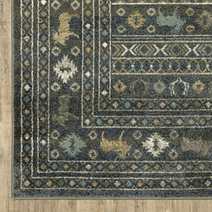 Homeroots 4' Blue Southwestern Area Rug - Stylish, Stain Resistant Design Perfect For Homes With Kids & Pets 8' Runner Polypropylene 576531