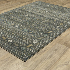 Homeroots 4' Blue Southwestern Area Rug - Stylish, Stain Resistant Design Perfect For Homes With Kids & Pets 5' X 7' Polypropylene 576534