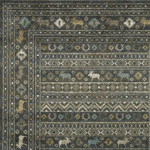 Homeroots 4' Blue Southwestern Area Rug - Stylish, Stain Resistant Design Perfect For Homes With Kids & Pets 5' X 7' Polypropylene 576534