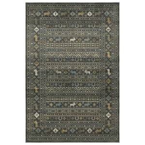 Homeroots 4' Blue Southwestern Area Rug - Stylish, Stain Resistant Design Perfect For Homes With Kids & Pets 7' X 9' Polypropylene 576536