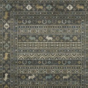 Homeroots 4' Blue Southwestern Area Rug - Stylish, Stain Resistant Design Perfect For Homes With Kids & Pets 8' X 10' Polypropylene 576537