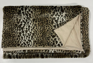 HomeRoots 60" Leopard Faux Fur Throw Blanket - Luxurious Brown & Dark Brown Design for Cozy Elegance at Home 576541