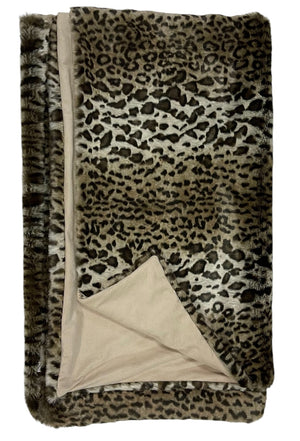 HomeRoots 60" Leopard Faux Fur Throw Blanket - Luxurious Brown & Dark Brown Design for Cozy Elegance at Home 576541