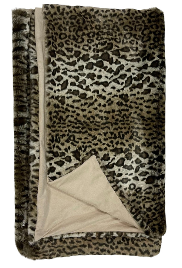 HomeRoots 60" Leopard Faux Fur Throw Blanket - Luxurious Brown & Dark Brown Design for Cozy Elegance at Home 576541