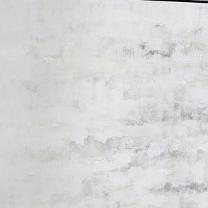 HomeRoots Winter Hand-Painted Storm Canvas Art in Silver Floater Frame - Bold, Gallery-Ready Décor Piece 576552