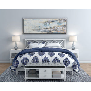 HomeRoots Subtle Silver Floater Frame Painting - Hand-Painted Canvas Wall Art for Modern Home Decor Elegance 576553