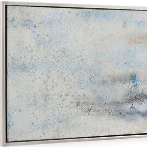 HomeRoots Subtle Silver Floater Frame Painting - Hand-Painted Canvas Wall Art for Modern Home Decor Elegance 576553