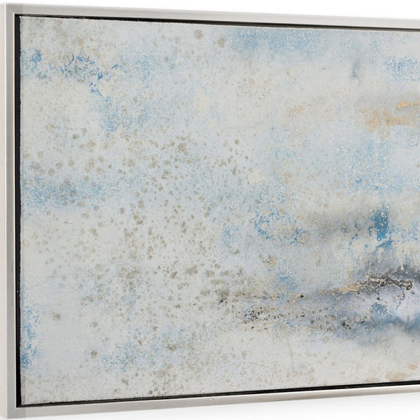 HomeRoots Subtle Silver Floater Frame Painting - Hand-Painted Canvas Wall Art for Modern Home Decor Elegance 576553