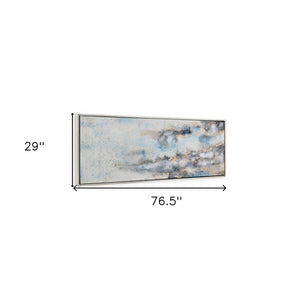 HomeRoots Subtle Silver Floater Frame Painting - Hand-Painted Canvas Wall Art for Modern Home Decor Elegance 576553