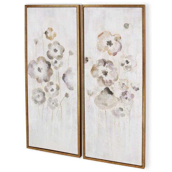 HomeRoots Cold Frame S2: Stunning Hand-Painted Canvas Art in Elegant Gold Floater Frame for Modern Spaces 576559