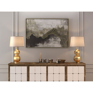HomeRoots Golden Path Hand-Painted Gold Floater Frame Canvas Art - Contemporary Glamour for Any Space! 576565