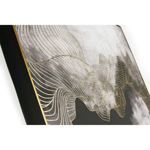 HomeRoots Golden Path Hand-Painted Gold Floater Frame Canvas Art - Contemporary Glamour for Any Space! 576565