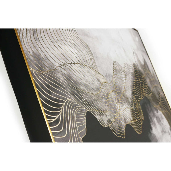 HomeRoots Golden Path Hand-Painted Gold Floater Frame Canvas Art - Contemporary Glamour for Any Space! 576565