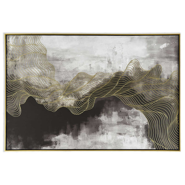 HomeRoots Golden Path Hand-Painted Gold Floater Frame Canvas Art - Contemporary Glamour for Any Space! 576565