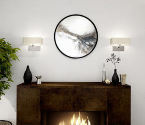 HomeRoots Marble Sphere Wall Art – Hand-Painted Black Framed Painting for Modern Farmhouse Decor Elegance 576566