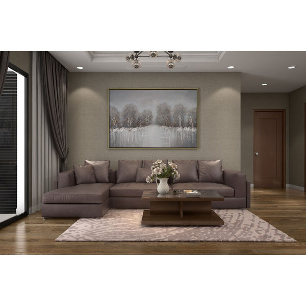 HomeRoots Deep Woods Hand-Painted Canvas in Gold Floater Frame - Stunning Forest Wall Art for Home Décor 576568