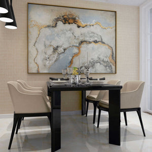 HomeRoots Alliette Hand-Painted Canvas Wall Art in Luxe Gold Floater Frame - Bold, Contemporary Focal Point 576571