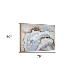 HomeRoots Alliette Hand-Painted Canvas Wall Art in Luxe Gold Floater Frame - Bold, Contemporary Focal Point 576571