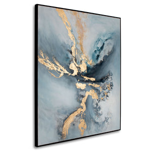 HomeRoots Temptress Hand-Painted Canvas Art in Black Floater Frame – Bold, Modern Wall Statement Piece 576573