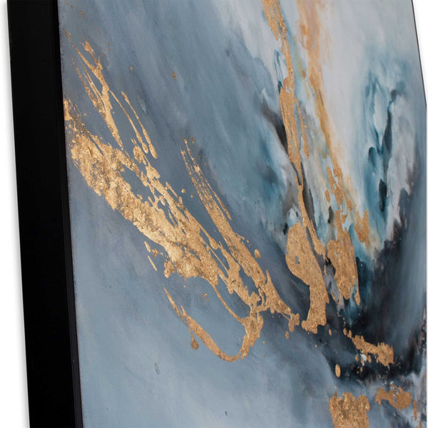 HomeRoots Temptress Hand-Painted Canvas Art in Black Floater Frame – Bold, Modern Wall Statement Piece 576573