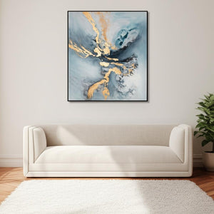 HomeRoots Temptress Hand-Painted Canvas Art in Black Floater Frame – Bold, Modern Wall Statement Piece 576573