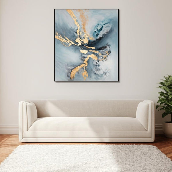 HomeRoots Temptress Hand-Painted Canvas Art in Black Floater Frame – Bold, Modern Wall Statement Piece 576573