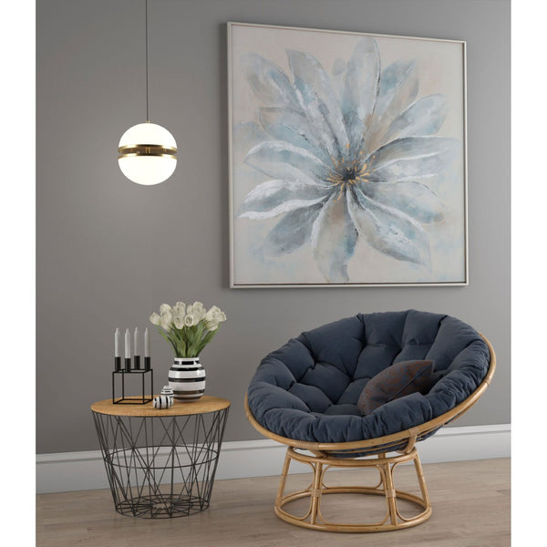 HomeRoots Radiant Blossom Hand-Painted Floral Canvas Art in Silver Floater Frame – Elevate Your Space Today! 576575