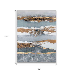 HomeRoots Shimmering Light Hand-Painted Canvas Wall Art - Modern Unframed Decor for Stylish Home Spaces 576578