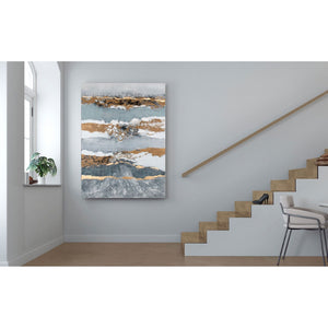 HomeRoots Shimmering Light Hand-Painted Canvas Wall Art - Modern Unframed Decor for Stylish Home Spaces 576578