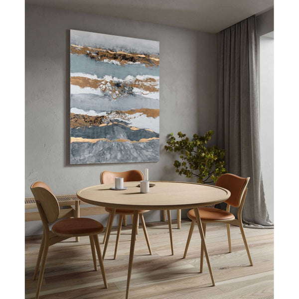 HomeRoots Shimmering Light Hand-Painted Canvas Wall Art - Modern Unframed Decor for Stylish Home Spaces 576578