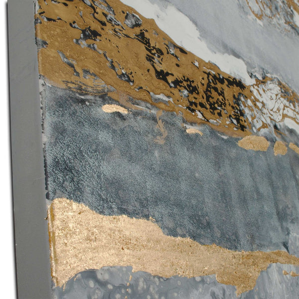 HomeRoots Shimmering Light Hand-Painted Canvas Wall Art - Modern Unframed Decor for Stylish Home Spaces 576578