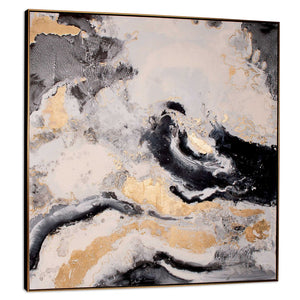 HomeRoots Faction Hand-Painted Gold Floater Frame Wall Art – Bold, Gallery-Quality Centerpiece for Any Space 576581