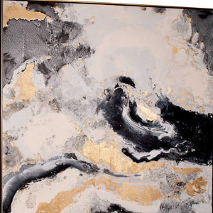 HomeRoots Faction Hand-Painted Gold Floater Frame Wall Art – Bold, Gallery-Quality Centerpiece for Any Space 576581