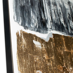 HomeRoots Allurement Hand-Painted Canvas in Black Floater Frame – Contemporary Wall Art for Bold Interiors 576584