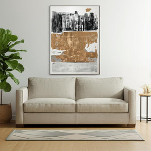 HomeRoots Allurement Hand-Painted Canvas in Black Floater Frame – Contemporary Wall Art for Bold Interiors 576584