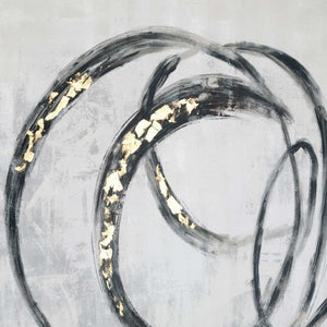 HomeRoots Circulo Hand-Painted Black Floater Frame Art - Contemporary Gallery-Quality Wall Decor for Any Room 576585